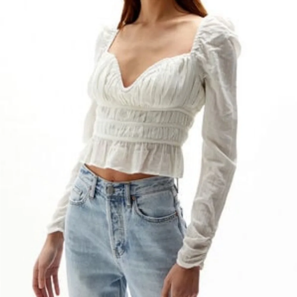 NEW Free People Chloe Smocked Cotton Top